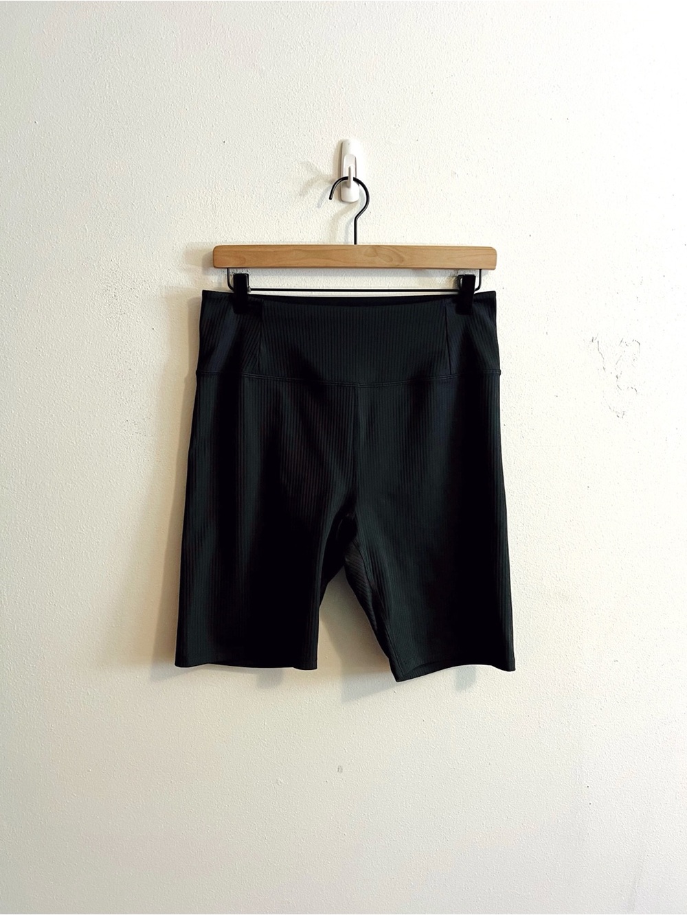 girlfriend collective Black Ribbed High-Waist Bike Shorts